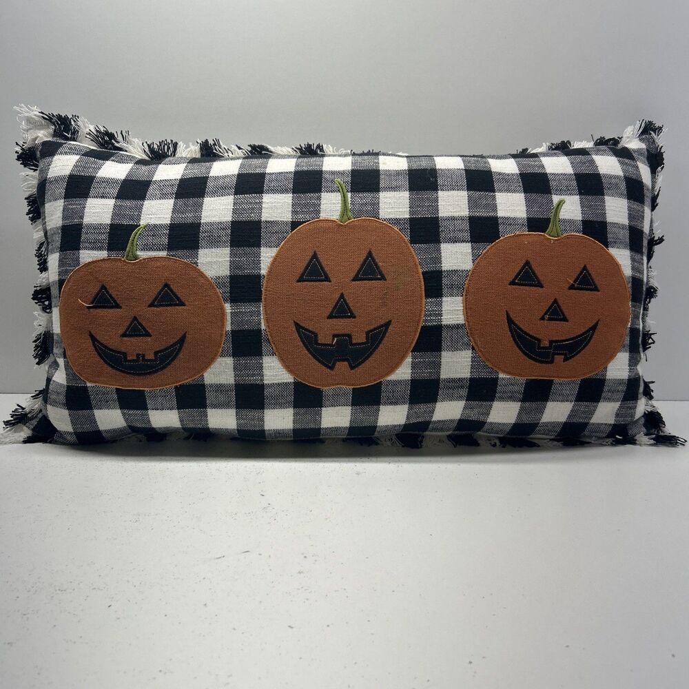 Halloween jack-o’-lantern pillow‎ 14X26 ‼️Read Desc‼️